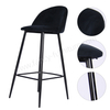 Modern Velvet Bar Chair with Black Legs Comfortable Height Bar Stool with Footrest for Kitchen Island, Home Bar
