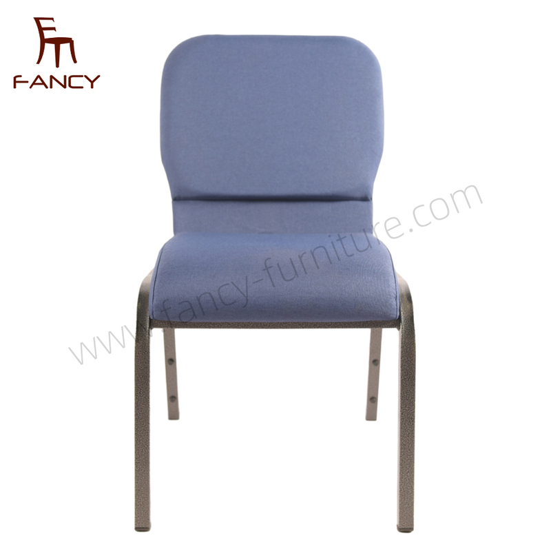 Modern Metal Hotel Furniture Iron Steel Interlocking Padded Auditorium Stack Church Chair