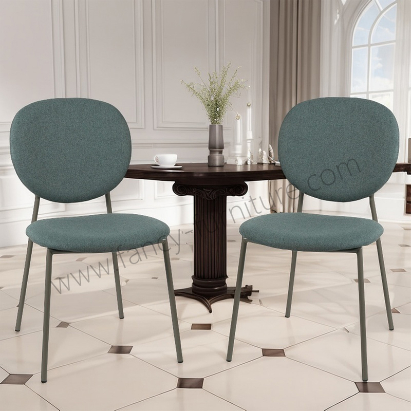 Hot Selling Linen Dining Chair, Ergonomic Backrest Upholstered Chair for Living Room & Cafe