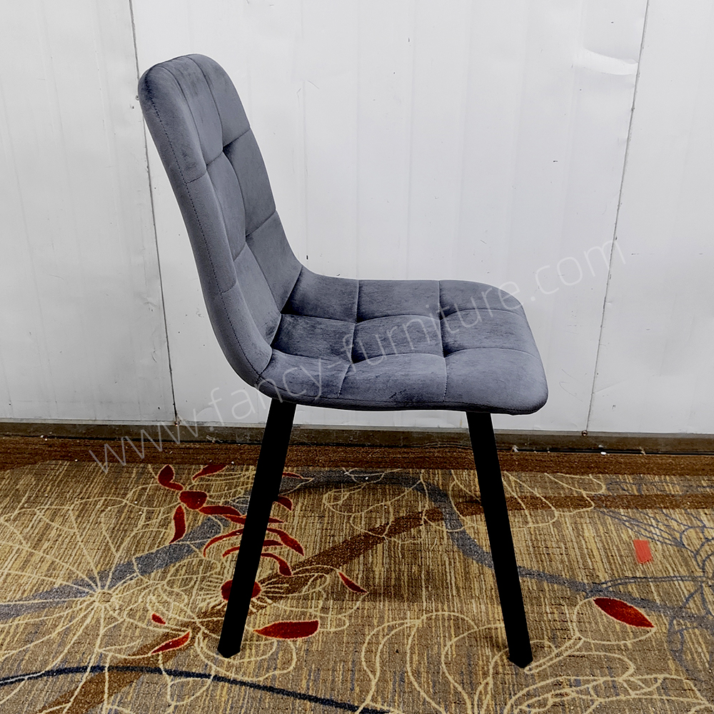 Wholesale 9-Grid Velvet Upholstered Metal Dining Chair for Restaurants Cafes Homes & Kitchens-Modern Comfortable Seating