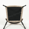 Durable Black Leg Linen Dining Chair, Curved Backrest Fabric Chair for Commercial & Home Use