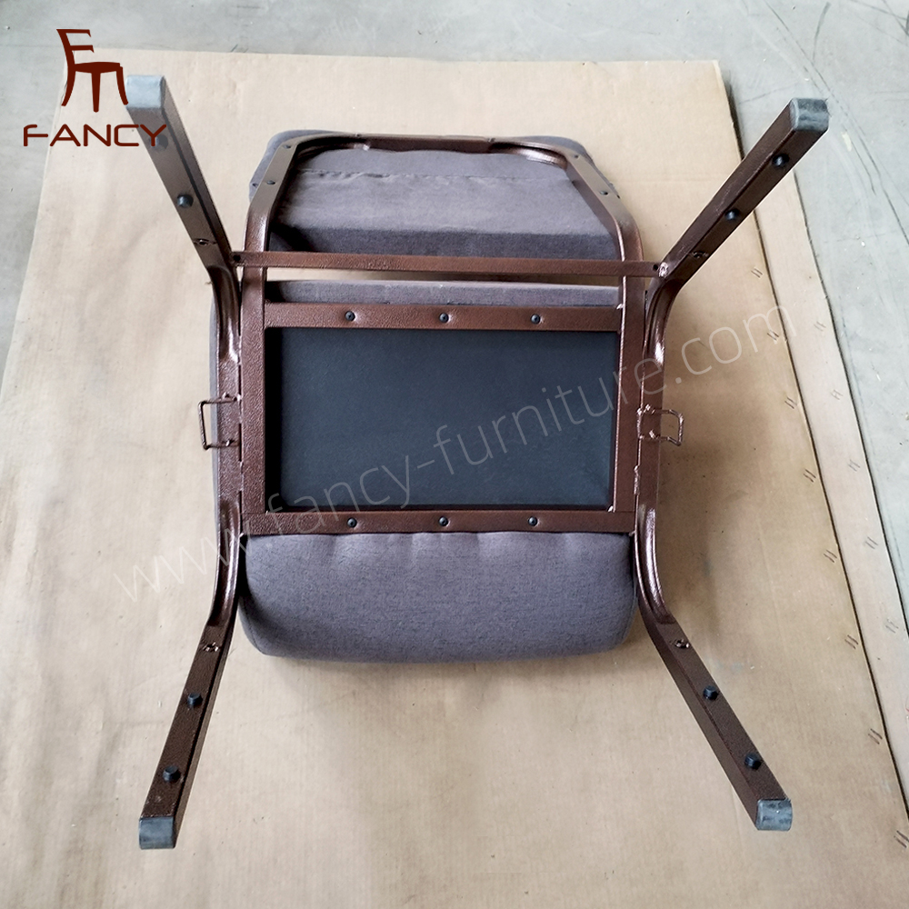 Useding Cheap Metal Church Chair Wholesale Upholstered Used Auditorium Rental Wedding Chairs for Church