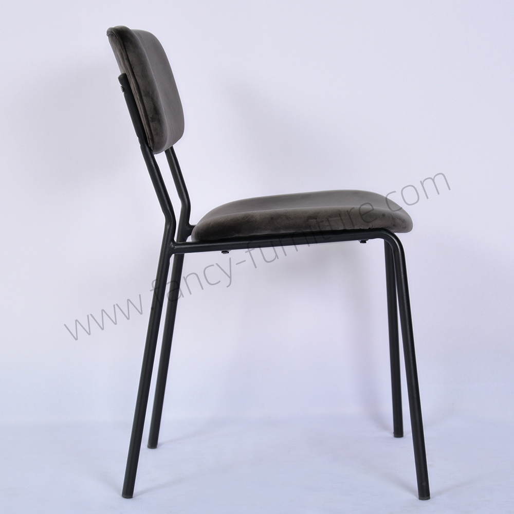 Modern Nordic Velvet Upholstered Dining Chair, Black Ripple Metal Legs Luxury Dining Room Furniture, Suitable for Home Hotel Restaurant Banquet Cafe Coffee Shop
