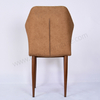 Modern Light Luxury PU Leather Upholstered Dining Chair with Wood Effect Metal Legs, Durable Soft Padded Side Chair for Home Kitchen Restaurant Hotel Cafe Banquet Coffee Shop Wholesale