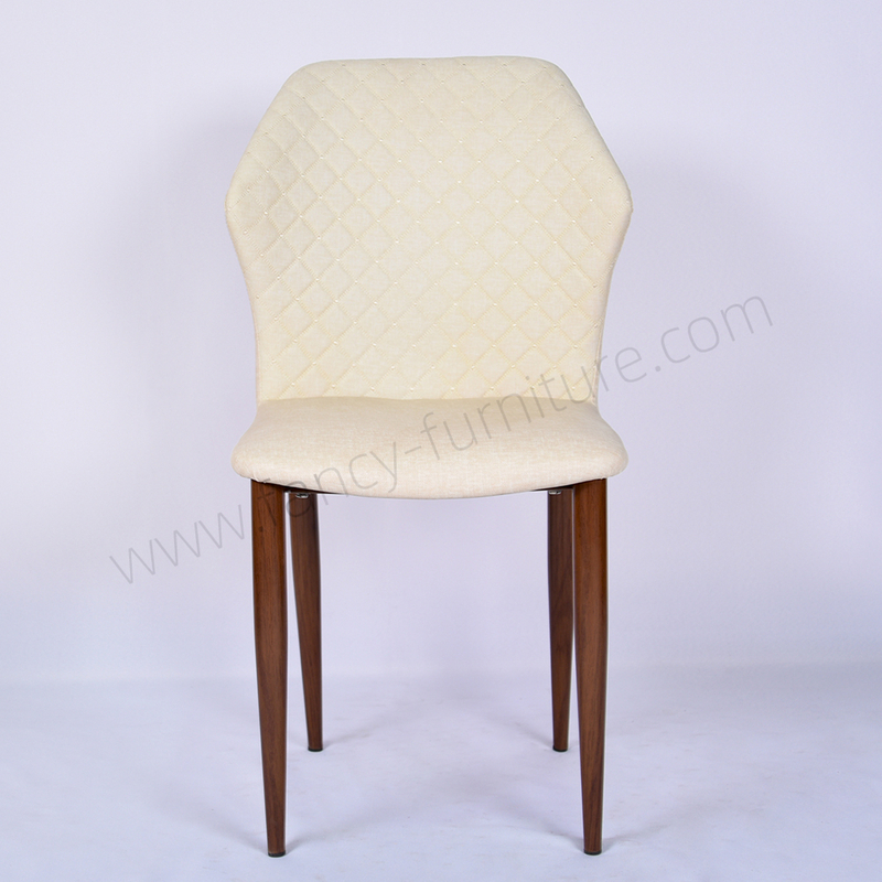 Modern PU Leather Upholstered Dining Chair with Wood Effect Metal Legs for Restaurant, Hotel, Cafe And Home Kitchen
