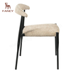 Wholesale White design flower back accent chair living room soft cushion Teddy velvet Dining Chair Banquet and wedding chair
