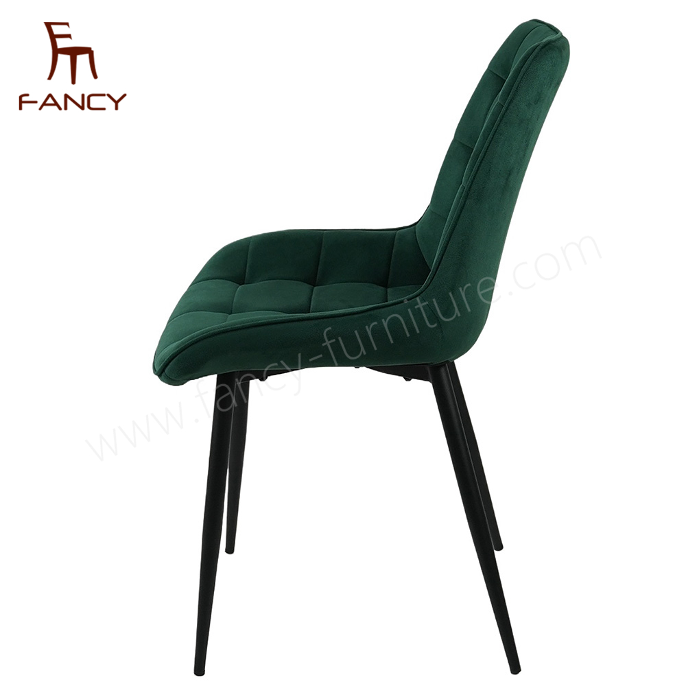 Nordic Style High Quality Modern Metal Legs Velvet Dining Table Chairs