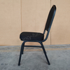 Banquet Chair Modern Metal Fabric Stackable Stable Commercial Hotel Dining Chair Solid Back Foam Cushion Iron Legs Chairs