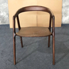 Modern Ash Wood Dining Chair with Armrests, Curved Back Design, Multi-Color Finishes for Home Kitchen & Restaurant