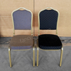 Wholesale Fancy Banquet Chair Stackable Modern Metal Fabric Banquet Chair Solid Back Foam Cushion Iron Legs Hotel