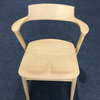 Nordic Modern European Design Peninsula Dining Chair Natural Finish Ash Solid Wood Armchair for Home Furniture & Hotel Use