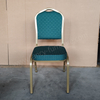 Used Hotel Banquet Chairs Cheap Stackable Stable Modern Metal Fabric Solid Back Foam Cushion Iron Legs Smile Banquet Chair