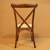 Wholesale Stackable Beech Wood Crossback Chairs, Natural Real Rattan Seat, Durable Rustic Dining Chairs for Cafe & Hotel Use