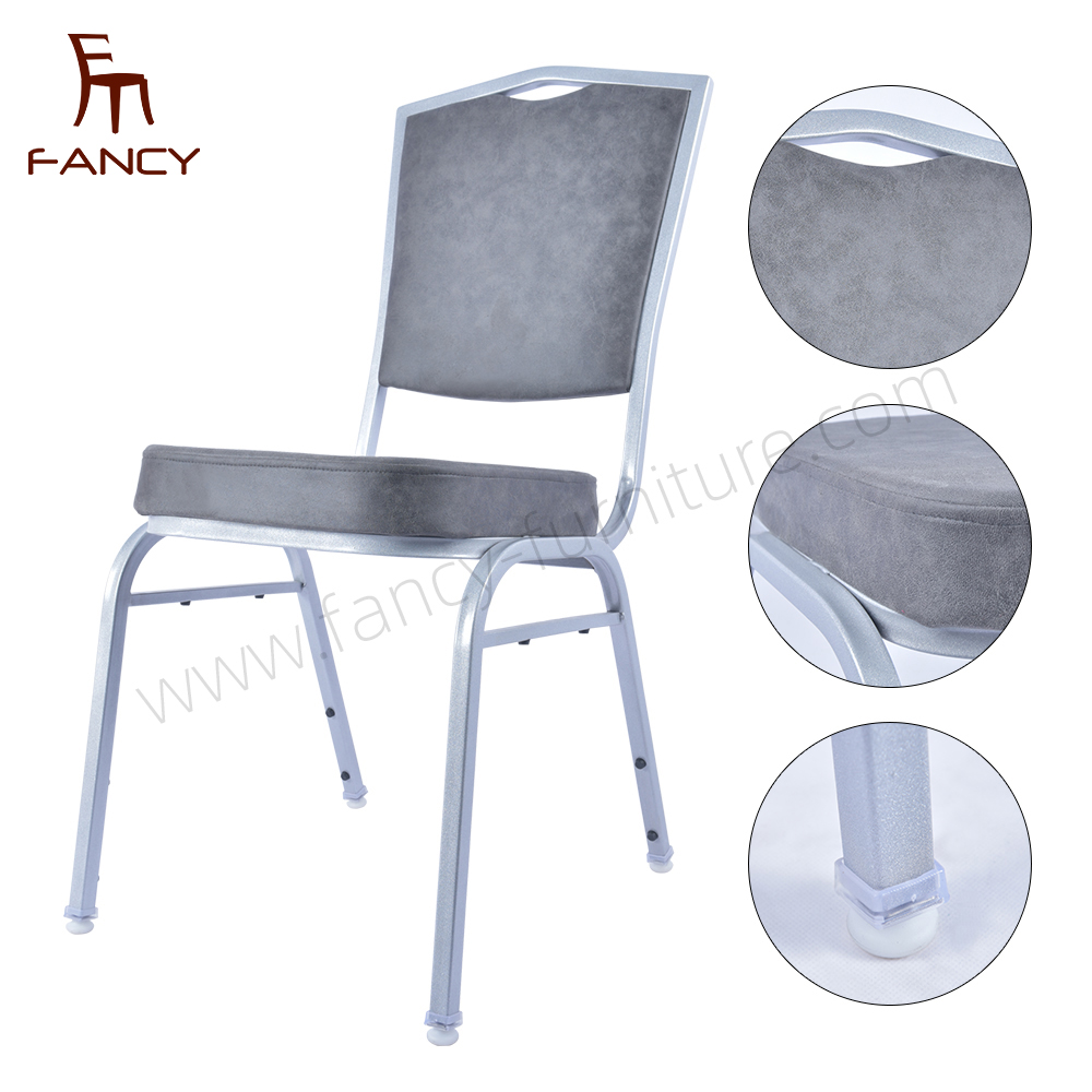 Simple Design School Canteen Furniture Hostel Lobby Soft Metal Frame Banquet Chair for Sales