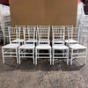 Stacking Plastic PP 7-Slat Modern Chiavari Dining Chair Backrest Durable Waterproof Portable Outdoor for Home Office Party