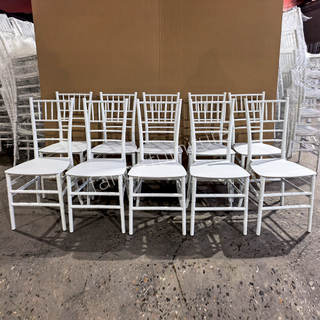 Stacking Plastic PP 7-Slat Modern Chiavari Dining Chair Backrest Durable Waterproof Portable Outdoor for Home Office Party