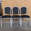 Modern Stackable Stable Metal Fabric Iron Legs Solid Back Commercial Foam Cushion Home Office Banquet Chair