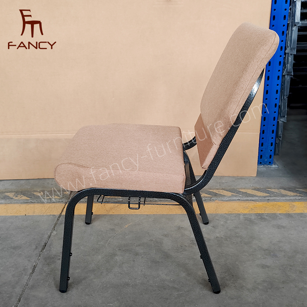 Wholesale Church Chairs Cheap Stackable Cover Fabric Interlocking Metal Church Chair