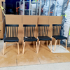 Modern Windsor Dining Chair, Plastic Seat & Backrest with Beech Wood Legs, Ideal for Kitchen, Living Room, Stackable Design