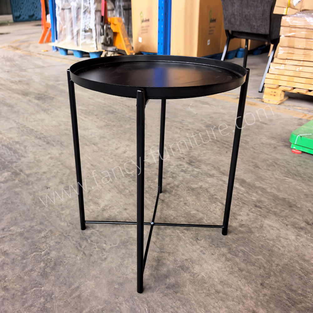 Wholesale Home Side Table, Metal Construction with Raised Tray, Durable & Lightweight, Ideal for Living Room Decoration