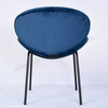High End Comfortable Velvet Dining Chair Featuring Black Ripple Legs for Commercial & Household