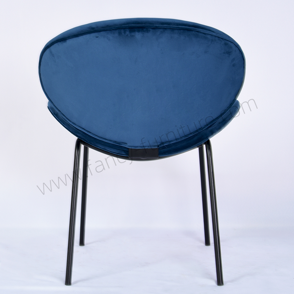 High End Comfortable Velvet Dining Chair Featuring Black Ripple Legs for Commercial & Household