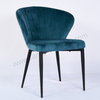 Luxury Modern Velvet Upholstered Dining Chair Black Metal Legs Durable Non Foldable Accent Chair for Home Hotel Restaurant Cafe Banquet 