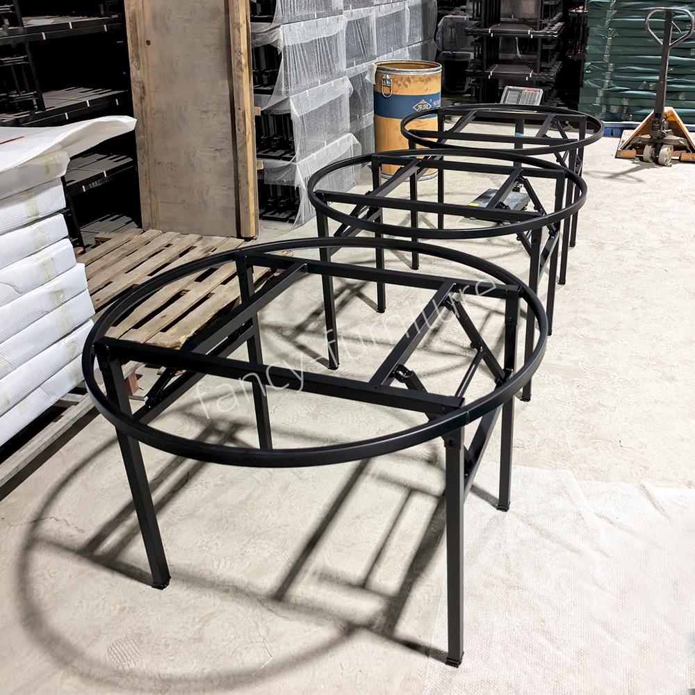 Heavy Duty Round Folding Table Frame, Metal Foldable Legs for Round Banquet Tables, Space-Saving Table Base for Events