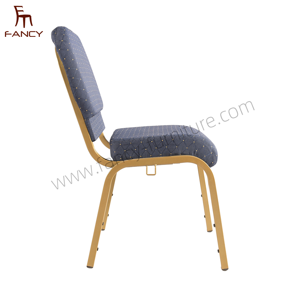 Wholesale Cheap Price Stackable Metal Interlocking Blue Church Chair
