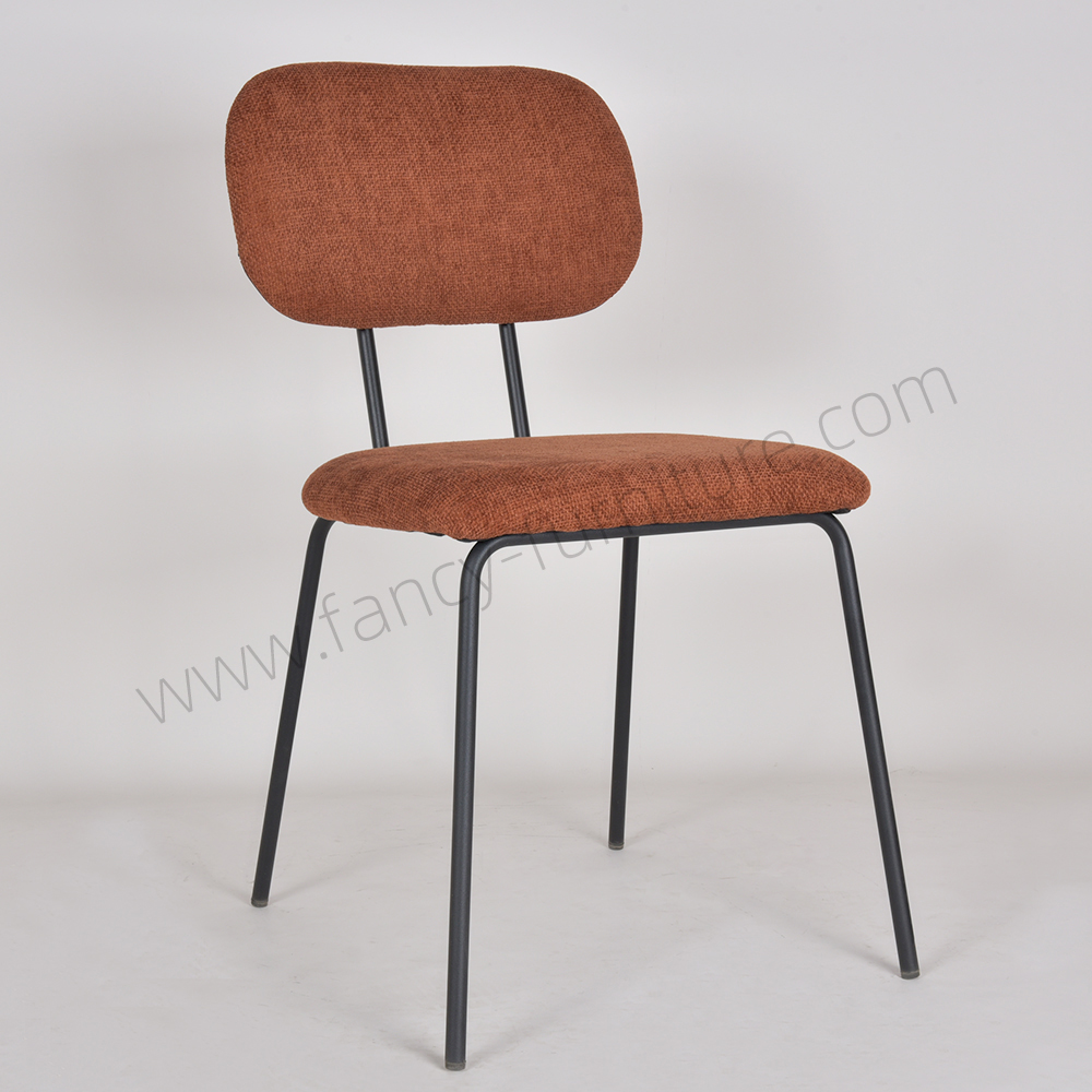 Factory Price Linen Fabric Dining Room Chair, Comfortable Padded Kitchen Chair for Restaurant