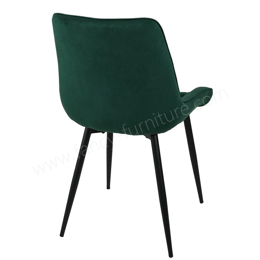 Comfortable Tufted Velvet Dining Chair, Modern Accent Chair with Metal Legs for Dining Room & Commercial Use