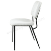 Linen Fabric Dining Chair with Black Metal Legs, Modern Upholstered Side Chair for Kitchen & Living Room