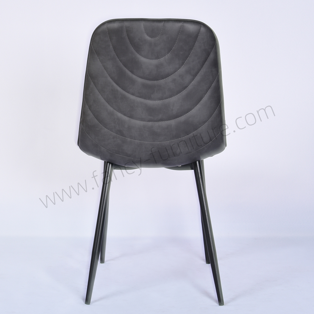 Modern High Quality Black PU Leather Dining Chair Comfortable Ergonomic Chair for Home Restaurant Cafe