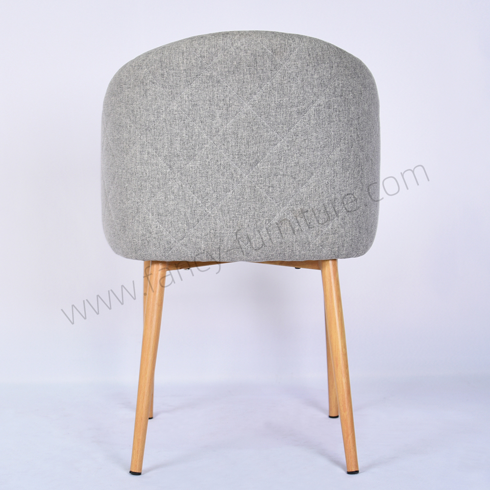 Modern Linen Dining Chair with Metal Legs Durable Upholstery Non-Foldable for Home & Hotel Use