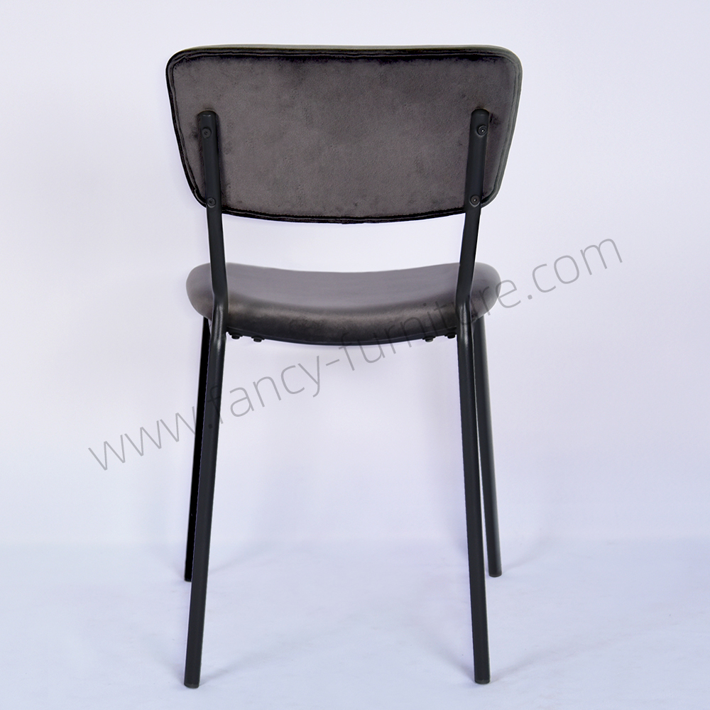 Modern Nordic Velvet Upholstered Dining Chair, Black Ripple Metal Legs Luxury Dining Room Furniture, Suitable for Home Hotel Restaurant Banquet Cafe Coffee Shop