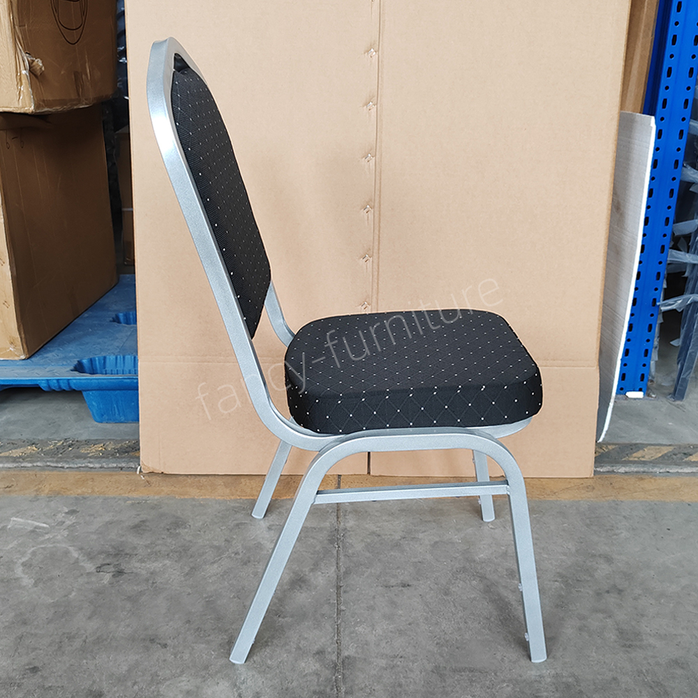 Used Iron Banquet Chairs Sale Modern Commercial Gold Metal Legs Fabric Hotel Wedding Stackable Factory Direct Supply