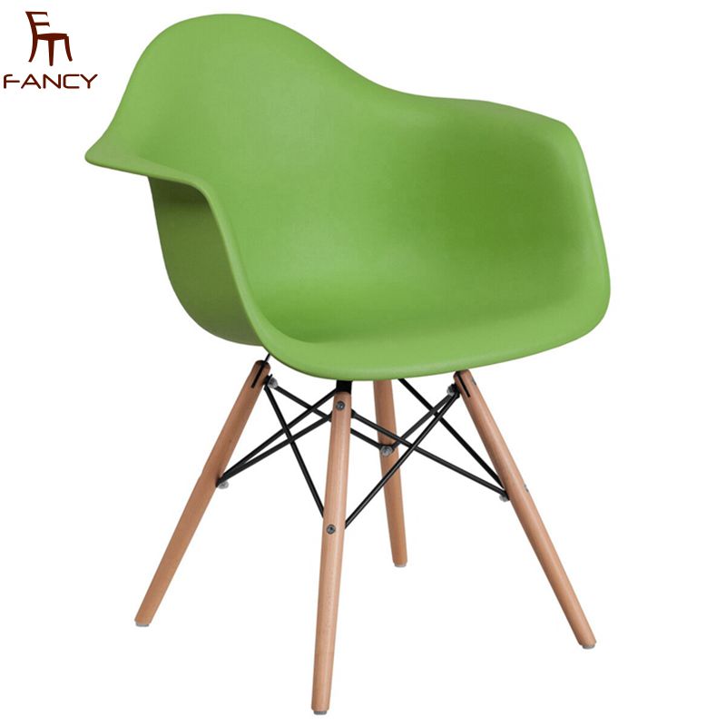 green plastic chair