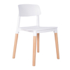 Home Leisure Chair Fancy White Chair Plastic Chair Wooden Legs For Dining Living Room