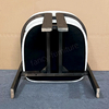 Modern Walnut Color Solid Wood Armrest Dining Chair with Upholstered Fabric Cushion, Curved Backrest for Home & Restaurant
