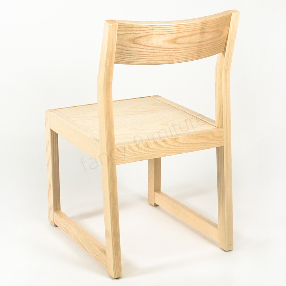 Factory Wholesale Ash Wood Dining Chair, Unfinished Natural Wood Frame, Minimalist Style for Living Room & Restaurant