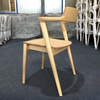 Nordic Modern European Design Peninsula Dining Chair Natural Finish Ash Solid Wood Armchair for Home Furniture & Hotel Use