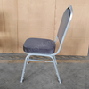Fancy Banquet Chair Modern Metal Fabric Stackable Stable Commercial Hotel Dining Chair Solid Back Foam Cushion Iron Legs
