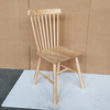 Classic Windsor Style Armless Chair, Natural Rubber Wood Dining Chair with Spindle Back Durable & Ergonomic for Home Hotel Use