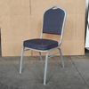  Banquet Chair Modern Metal Fabric Stackable Stable Commercial Hotel Dining Chair Solid Back Foam Cushion Iron Home Office