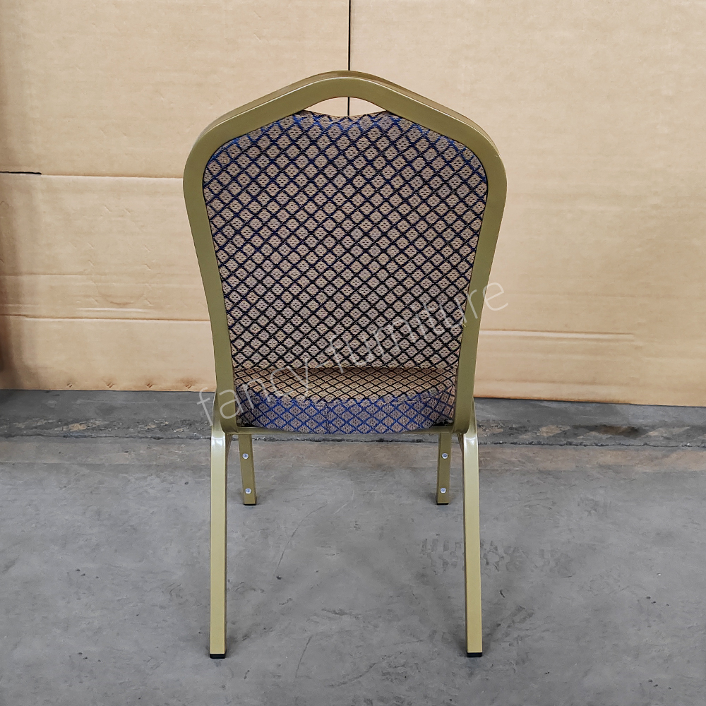 Popular Conference Chair Iron Legs Stackable Stable Solid Back Commercial Hotel Dining Indoor Outdoor Use Banquet Chair