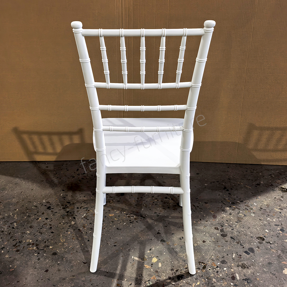 Stacking Plastic PP 7-Slat Modern Chiavari Dining Chair Backrest Durable Waterproof Portable Outdoor for Home Office Party