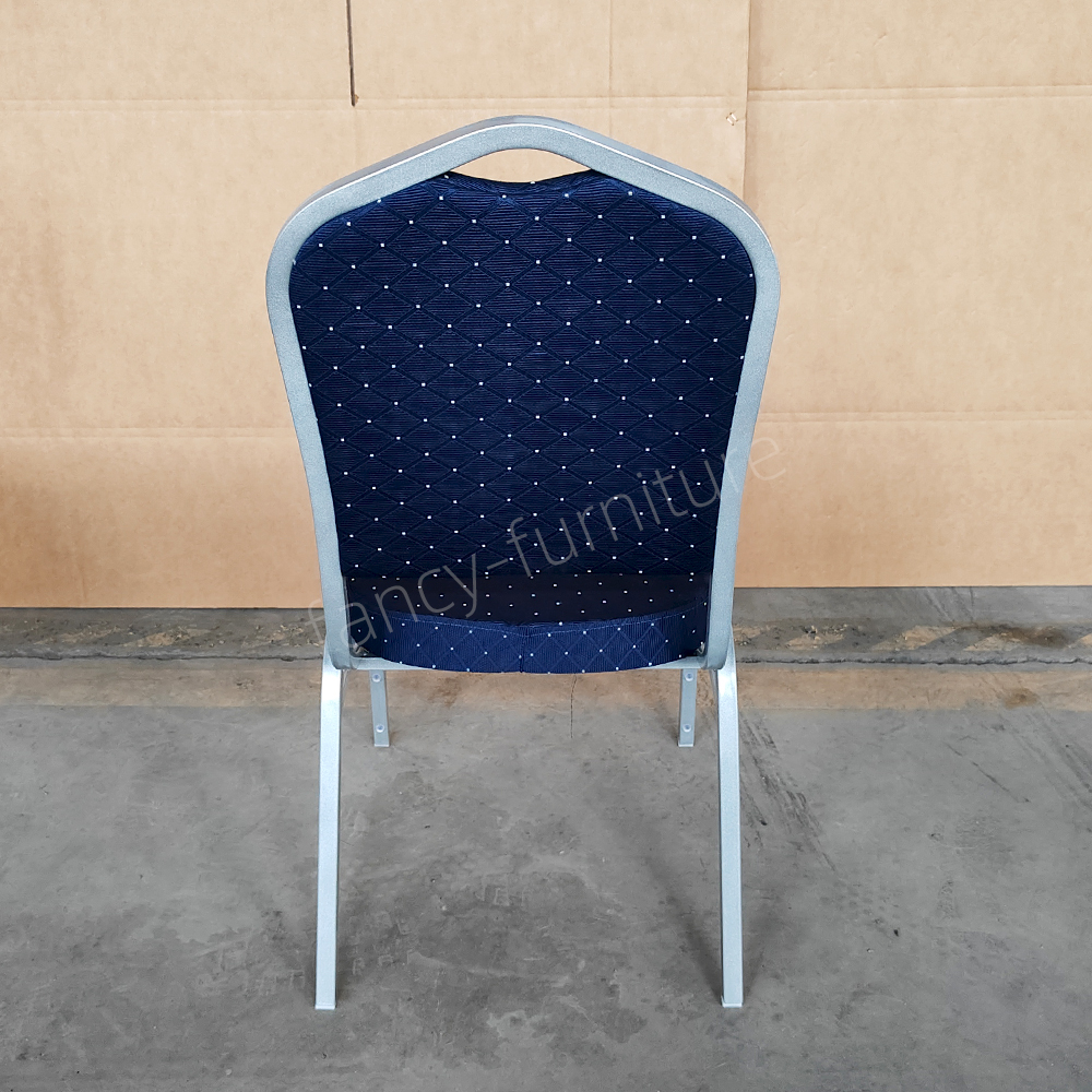 Modern Stackable Metal Fabric Iron Legs Solid Back Commercial Foam Cushion for Indoor/Outdoor Use Banquet Chair