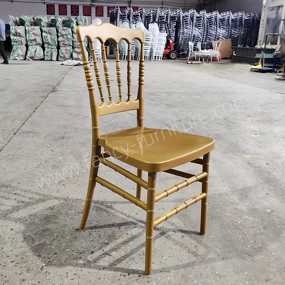 Elegant Gold Napoleon Chiavari Chair Stackable Durable Chair for Wedding Venues Banquet Halls & Bulk Event Rental Orders