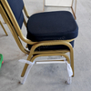 Wholesale Wedding Event Modern Stackable Metal Fabric Iron Legs Solid Back Commercial Foam Cushion Banquet Chair