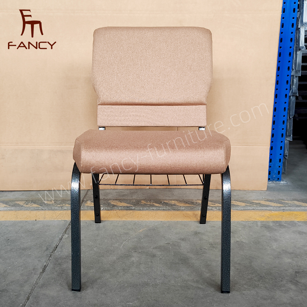 Wholesale Church Chairs Cheap Stackable Cover Fabric Interlocking Metal Church Chair